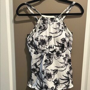 Floral Black and White Women's Top